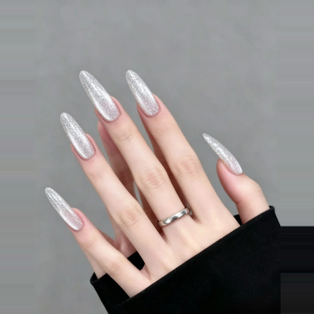 GH01 -Silver Glitter Cat Eye
