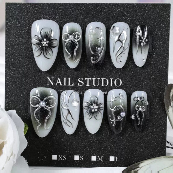 SS02 - Smoky Gray Silver Bow